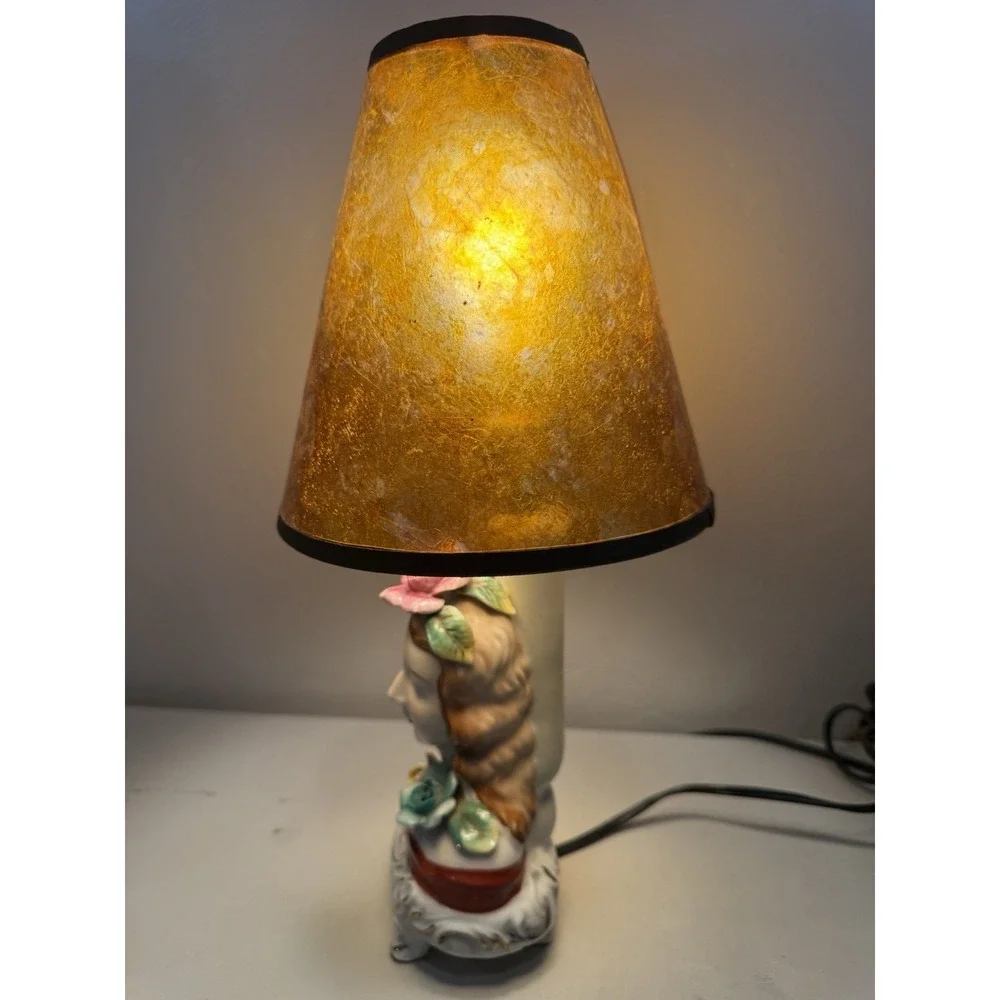 Vintage Japanese Hand Painted Porcelain Bust Of A Woman Lamp Boudoir